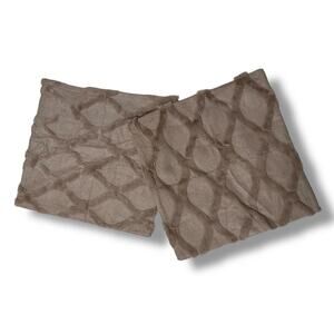 Set of 2 Moroccan Design Soft Fluffy Boho Throw Pillow Covers 18x18" NEW